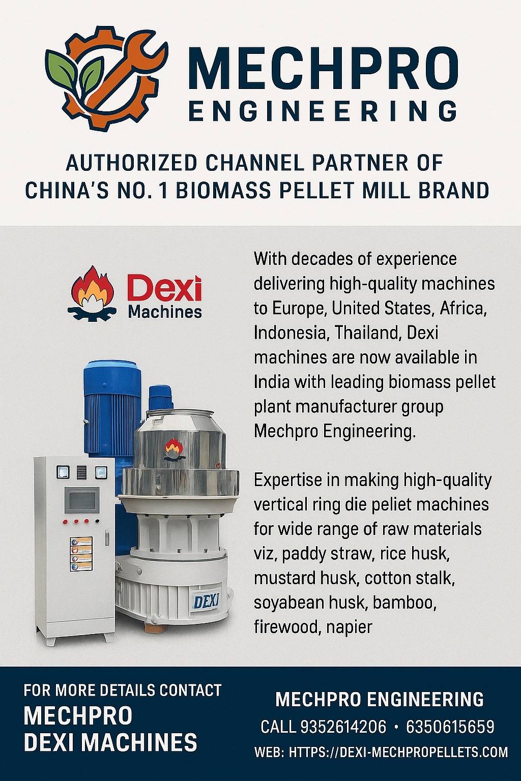 🌍 Mechpro Engineering – India’s Leading Biomass Pellet Plant Manufacturer & Supplier